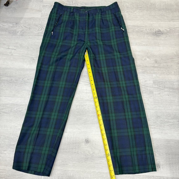 Murray-Golf Tartan Plaid Golf Pants in Green and Navy Blue Inseam 27in - Picture 11 of 17